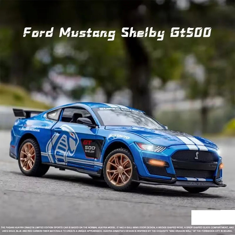 Buy Exclusive Alloy Metal Pull Back Die-cast Car Model with Sound Light Mini Auto Toy for Kids Metal Model Toy Car with Sound and Light [New Model] (1.32 Scale Mustang Shelby GT500-BLUE) | sams toy World Sam's Toy World  Sams toy world shop in Ahmedabad Gujarat 