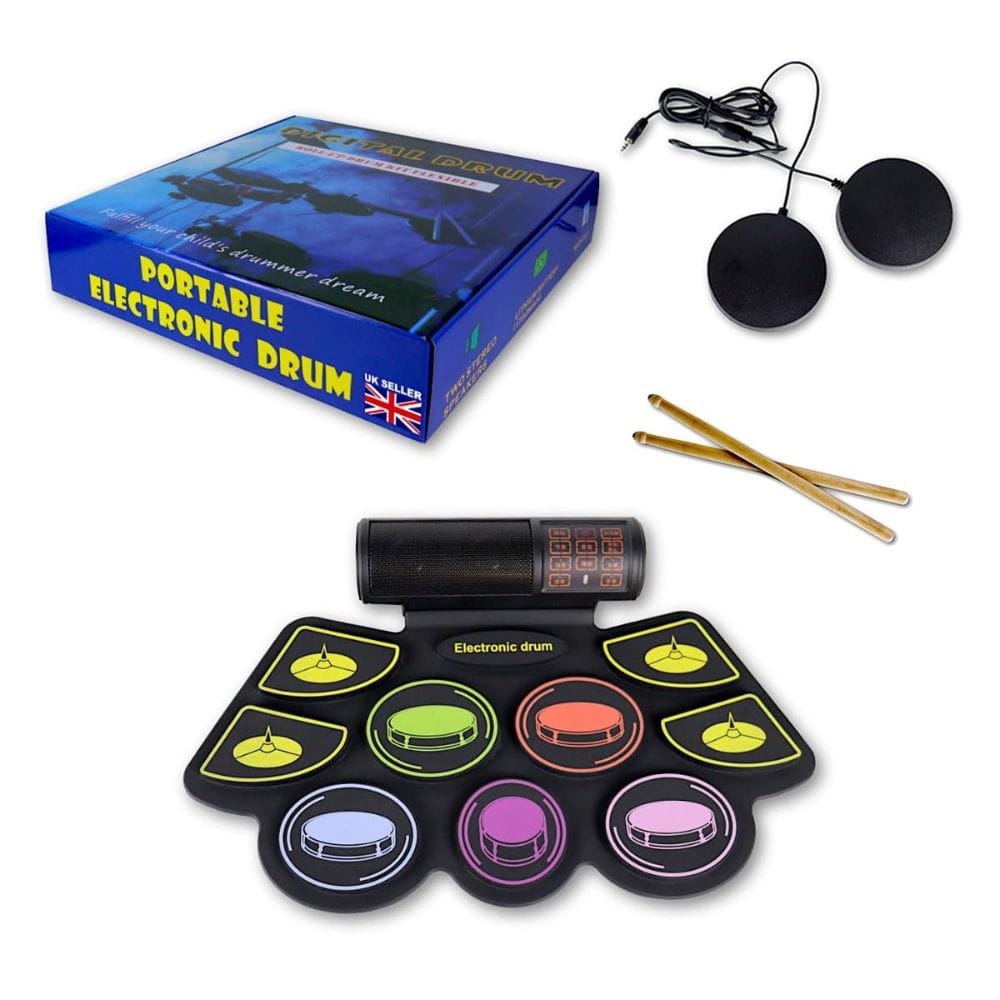Sam's World | 11-Piece Silicone Electronic Drum Pad | Bluetooth Drum Kit with Speakers | Music Play Drum Set | Ahmedabad Gujarat