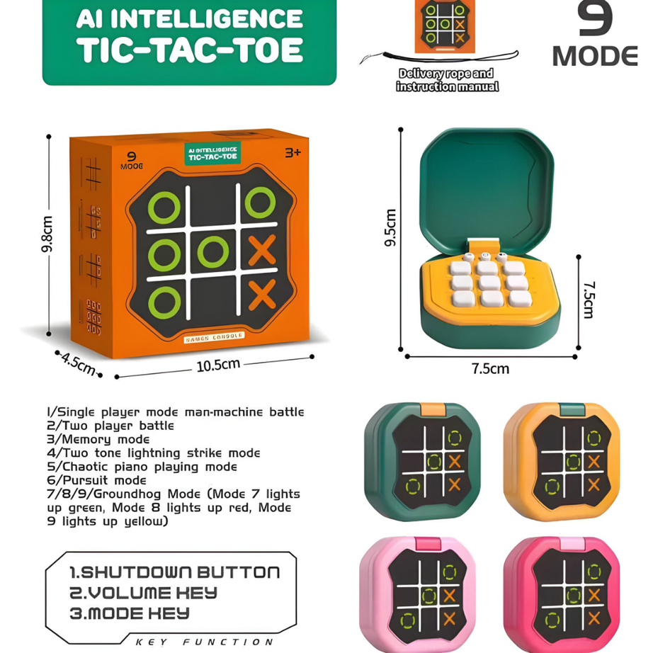 Buy Digital Tic Tac Toe Game – 9 mode |  Brain Boosting Travel Game Toy for Learning Fun & Focus | sams toy world samstoy.in Sams toy world shop in Ahmedabad Gujarat 