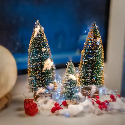 Buy Set of 4 Christmas Decorations Items Includes Mini Christmas Tree with Fairy Lights for Side Table, Center Table, Home, Bedroom, Living Room Decoration | sams toy world Sam's Toy World  Sams toy world shop in Ahmedabad Gujarat 