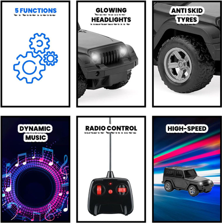 Buy High-Speed Remote Control Car with LED Headlights, 5-Function RC Vehicle, Dynamic Music & USB Rechargeable | sams toy world Sam's Toy World  Sams toy world shop in Ahmedabad Gujarat 