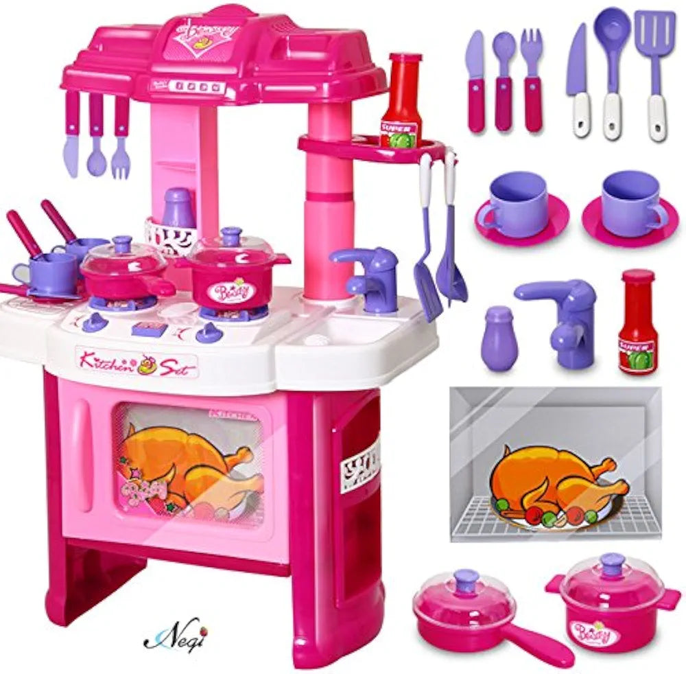 Buy Battery Operated Beauty Kitchen Appliance Cooking Play Set with Lights & Sound ( 24 Pieces | sams toy World Sam's Toy World  Sams toy world shop in Ahmedabad Gujarat 