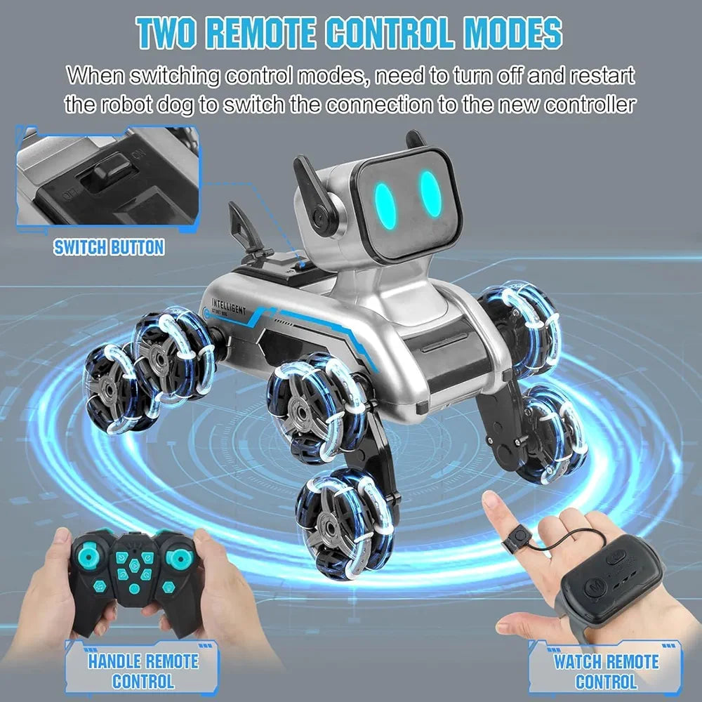 Buy Robot Dog, 2.4Ghz Remote Control Dog Stunt RC Cars with Music & Light, 2 Models RC Robot Dog with Rechargeable Batteries | sams toy world Sam's Toy World  Sams toy world shop in Ahmedabad Gujarat 