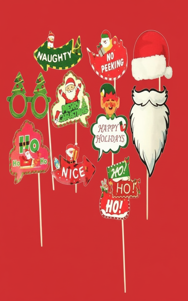 Buy Party Decoration Christmas Party Props, Christmas Props for Photoshoot, Christmas Decorations Items Pack of 10 pieces | sams toy world Sam's Toy World  Sams toy world shop in Ahmedabad Gujarat 