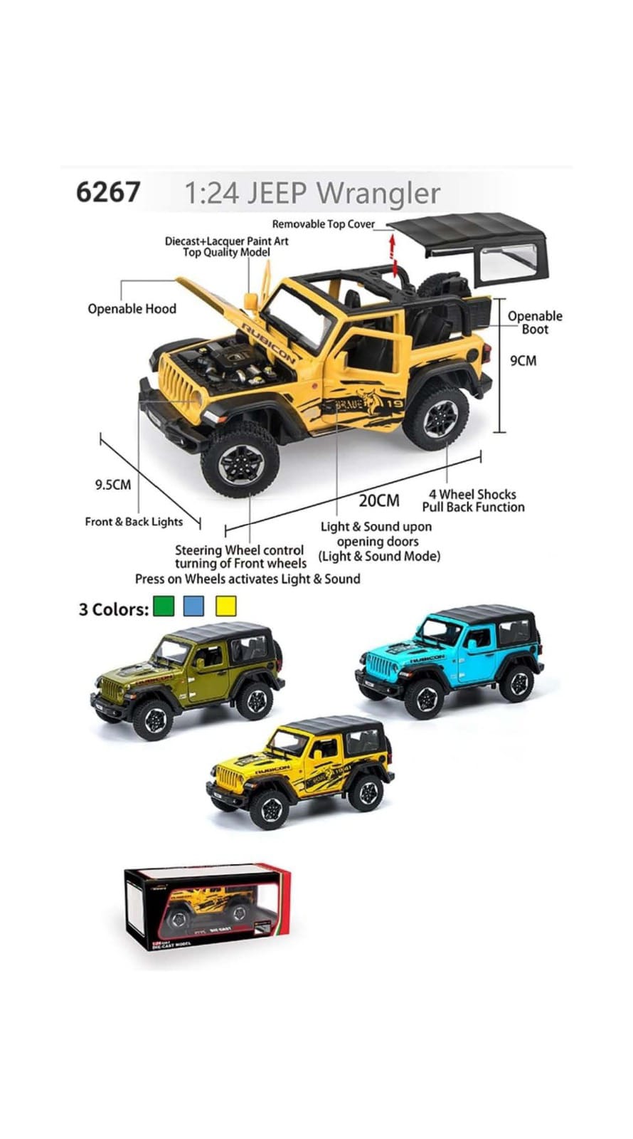 Buy Metal Pull Back Die-cast Car Model with Sound Light Mini Auto Toy for Kids Metal Model Toy Car with Sound and Light [New Model] (1:32 Scale New Wrangler Rubicon-Yellow) | sams toy world Sam's Toy World  Sams toy world shop in Ahmedabad Gujarat 