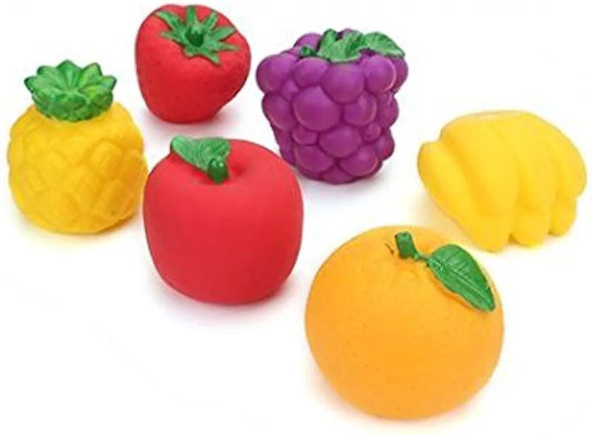 Squeezy Toys Fruit 6 pcs Pack for Infants. The Sweet Musical Sound of The Squeezy Toy Makes Kids Happy and Makes Their Childhood Fun  | Sams toy world