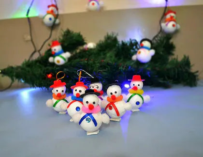 Buy Christmas Snowman Ornaments Decoration Multicolor Hanging Snowman for Xmas Tree 6 Pcs | sams toy world Sam's Toy World  Sams toy world shop in Ahmedabad Gujarat 