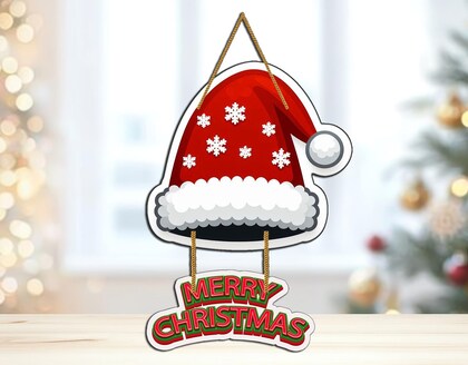 Buy Merry christmas Hanging hat |Reindeer Christmas Hanging Decoration | sams toy world Sam's Toy World  Sams toy world shop in Ahmedabad Gujarat 