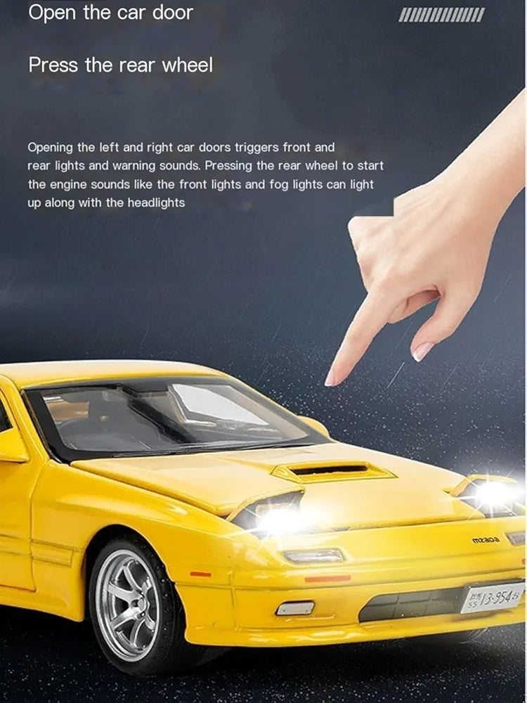 Buy 1:32 Mazda RX7 Initial D Miniature Diecast RX-7 Toy Car Model Sound & Light Doors Openable | sams toy world Sam's Toy World  Sams toy world shop in Ahmedabad Gujarat 