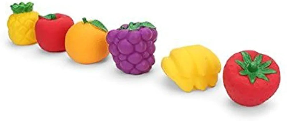 Squeezy Toys Fruit 6 pcs Pack for Infants. The Sweet Musical Sound of The Squeezy Toy Makes Kids Happy and Makes Their Childhood Fun  | Sams toy world
