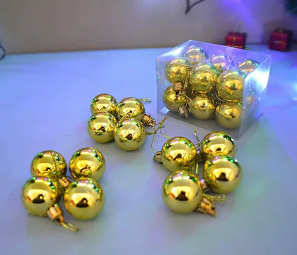 Buy 12 pcs 3CM Multi Christmas Tree Baubles Balls Decor Hanging Ornament for Xmas 12 Pcs | sams toy world Sam's Toy World  Sams toy world shop in Ahmedabad Gujarat 