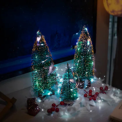 Buy Set of 4 Christmas Decorations Items Includes Mini Christmas Tree with Fairy Lights for Side Table, Center Table, Home, Bedroom, Living Room Decoration | sams toy world Sam's Toy World  Sams toy world shop in Ahmedabad Gujarat 