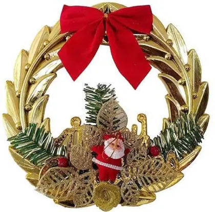 Buy Christmas Wreath Decoration for Home Decor (Golden) | sams toy world Sam's Toy World  Sams toy world shop in Ahmedabad Gujarat 