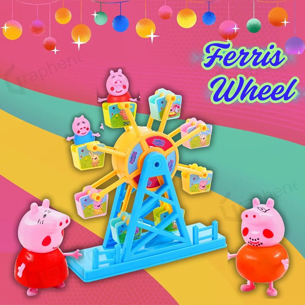 Buy Pe'ppa Pig Amusement Park Fun Playtime Set - 4 Pcs Figurines with Slide, Swing, See-Saw, Easel, Carousel & Ferris Wheel | sams toy world samstoy.in Sams toy world shop in Ahmedabad Gujarat 