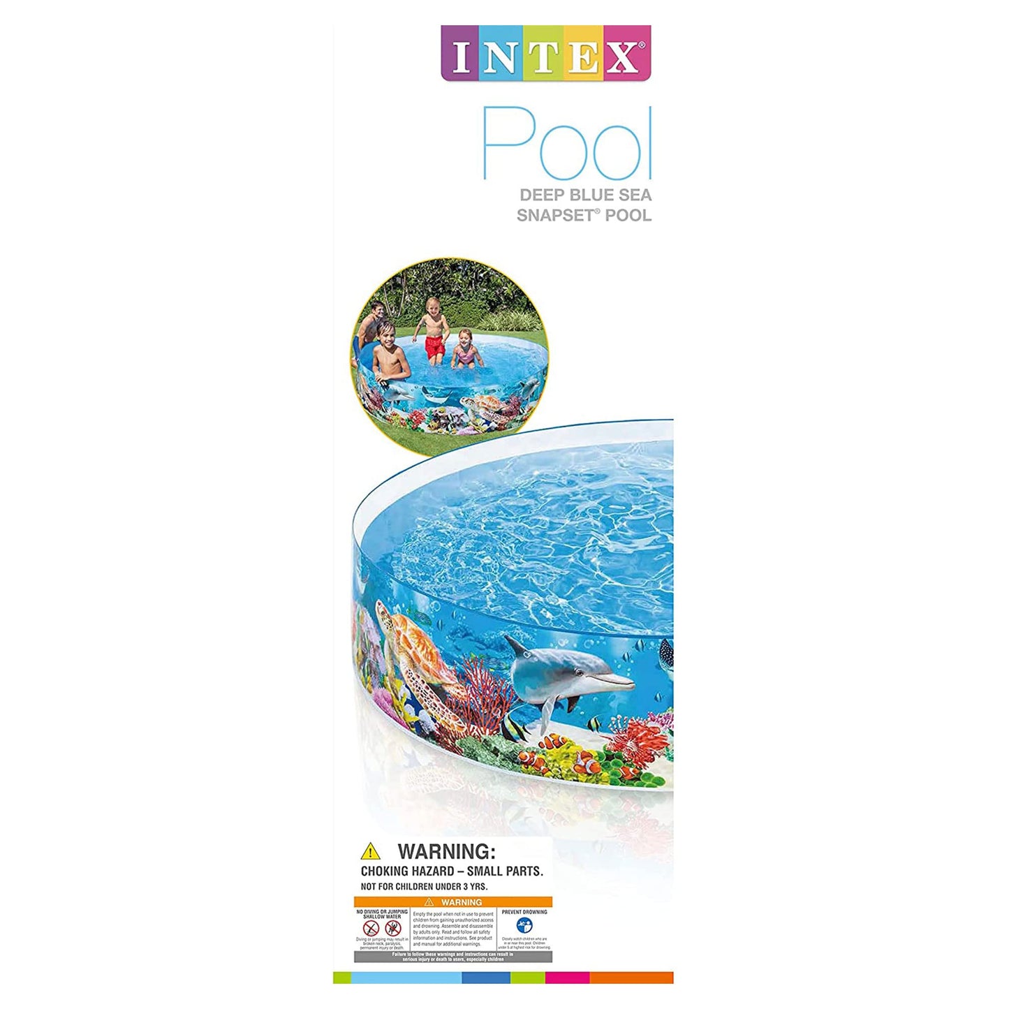 Intex Deep Sea Blue 8 Feet x 18 Inch SnapSet Instant Round Plastic Above Ground Swimming Kiddie Pool | Sam's Toys world Ahmedabad