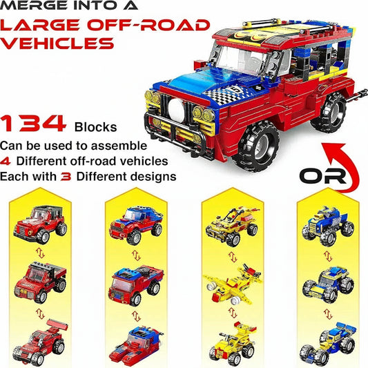 Buy Vehicle Building Blocks, STEM Toys, 4 in 1 Off-Road Adventure Car Construction Toy Set, Building Kit | for Kids | sams toy world Sam's Toy World  Sams toy world shop in Ahmedabad Gujarat 