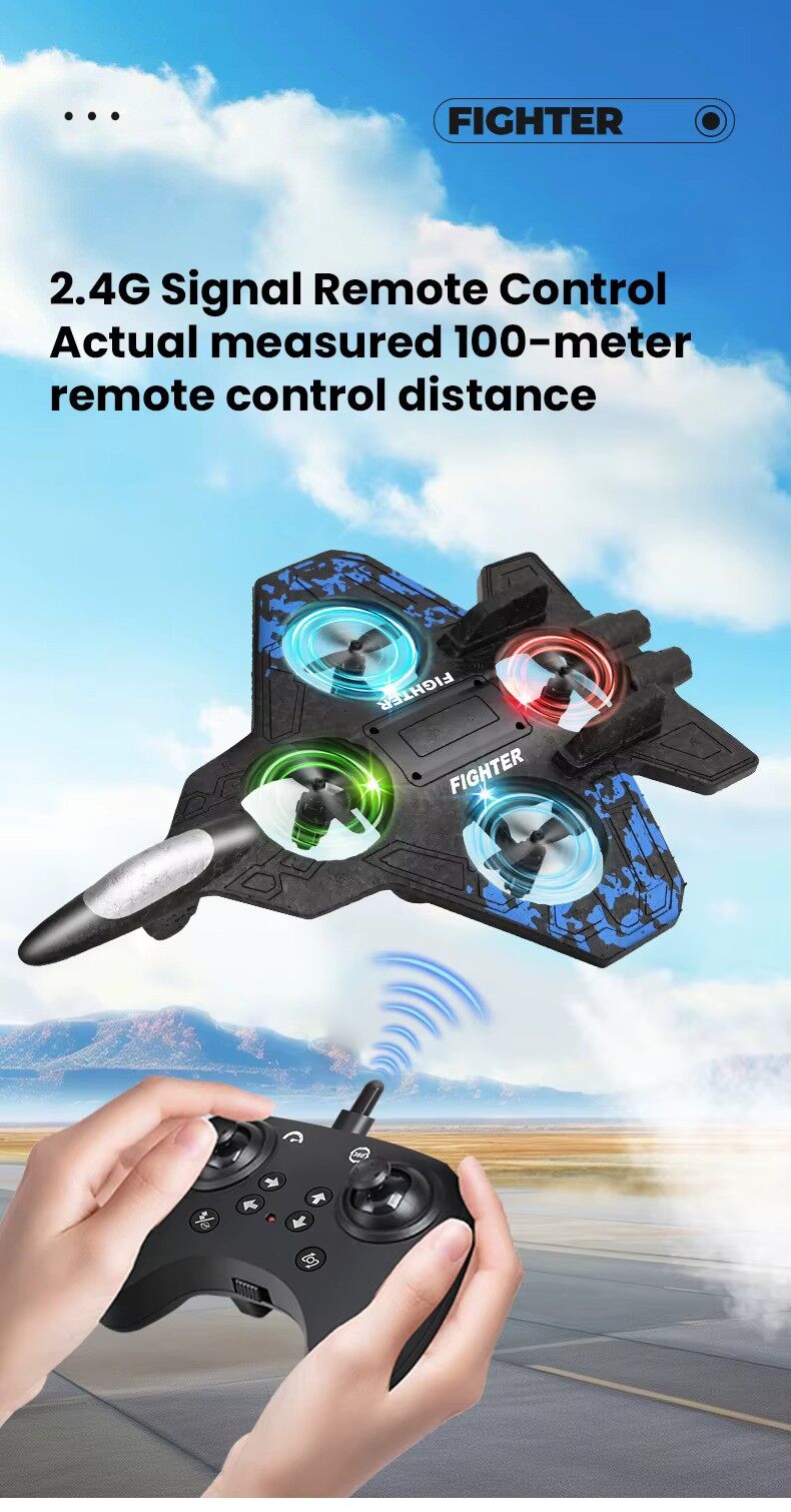 Buy Rc Remote Drone Glider Flying Toy With Light Jet Airplane 2.4G EPP Stunt kids Remote Control Foam Fighter Plane samstoy.in Sams toy world shop in Ahmedabad Gujarat 