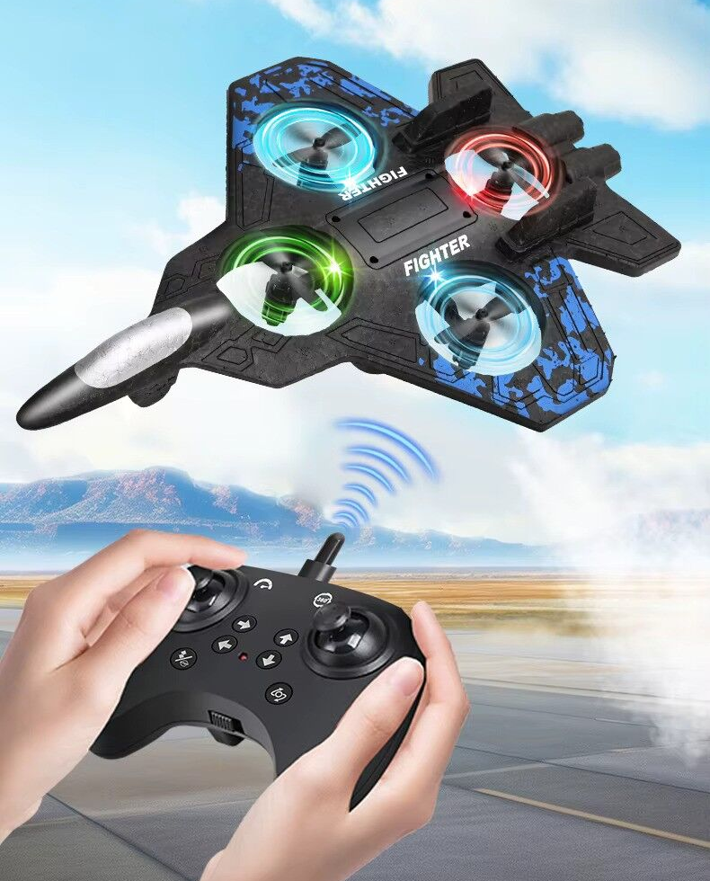 Buy Rc Remote Drone Glider Flying Toy With Light Jet Airplane 2.4G EPP Stunt kids Remote Control Foam Fighter Plane samstoy.in Sams toy world shop in Ahmedabad Gujarat 