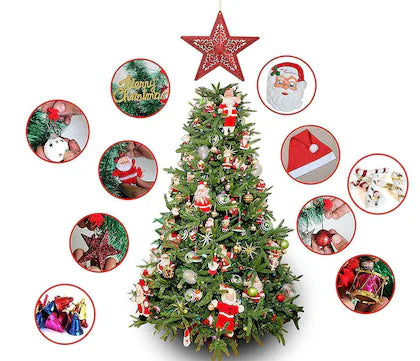 Buy Combo of 5 ft Foldable Christmas Tree with 101 Pieces Decorations Assorted Colour | sams toy world Sam's Toy World  Sams toy world shop in Ahmedabad Gujarat 
