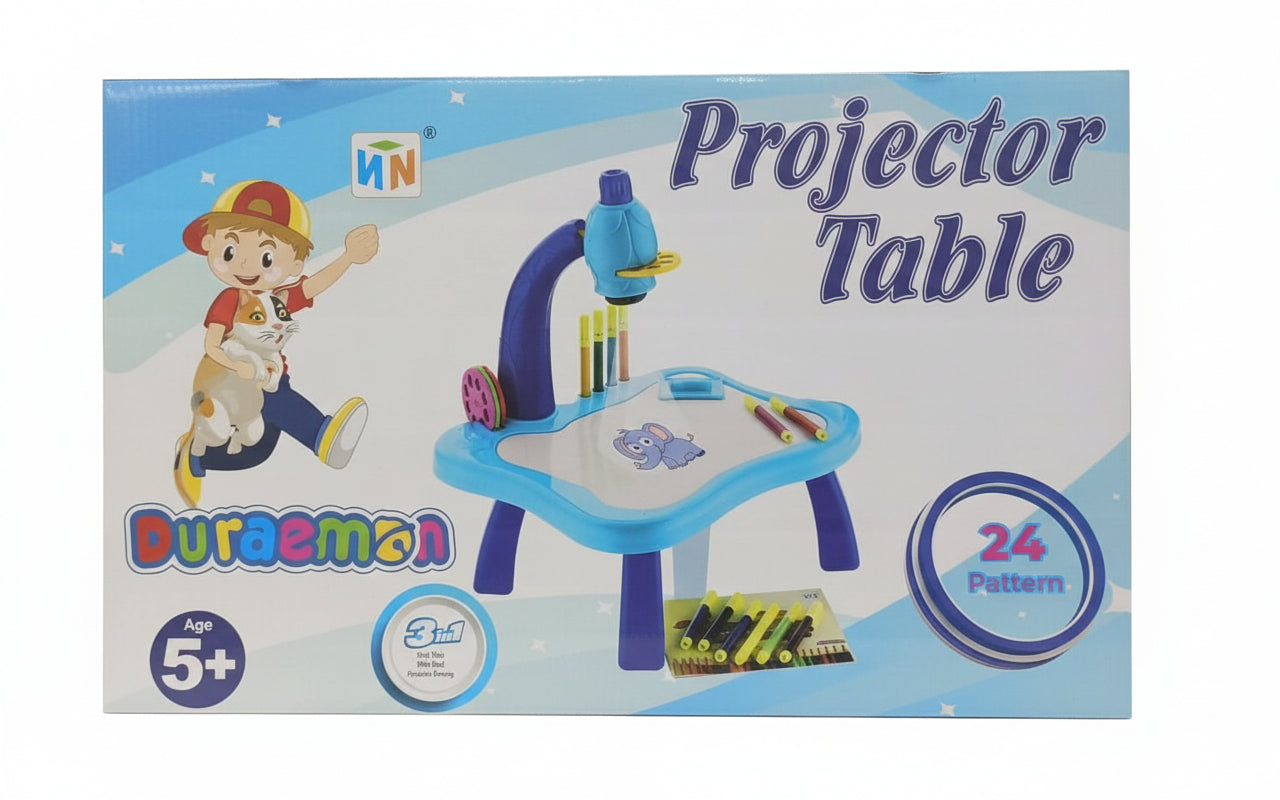 Buy Drawing Projector Painting Desk Table with 3 Patterns -12 Colorful Water Pens with Table Lamp for Better Creativity and Education for Kids (Blue) Sam's Toy World  Sams toy world shop in Ahmedabad Gujarat 