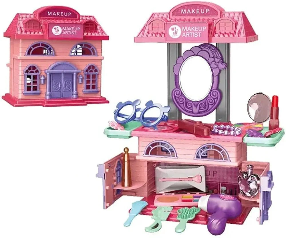 Buy DIY 2-in-1 Princess Makeup Vanity Playset – 31PCS Pretend Beauty Kit with Mirror, Hair Dryer & Accessories – Kids Makeup Toy for Girls | sams toy world Sam's Toy World  Sams toy world shop in Ahmedabad Gujarat 