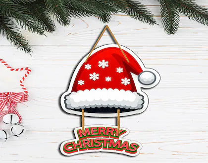 Buy Merry christmas Hanging hat |Reindeer Christmas Hanging Decoration | sams toy world Sam's Toy World  Sams toy world shop in Ahmedabad Gujarat 