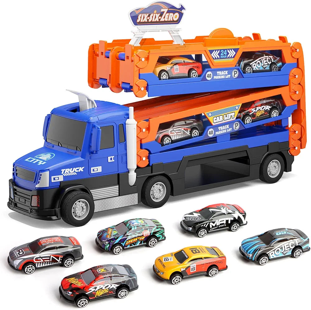 Buy Truck Race Track Set, 55 Inch Race Track with 10 Die-Cast Metal Toy Cars, Interactive Truck with Lights & Sounds, Toddler Truck | sams toy world Sam's Toy World  Sams toy world shop in Ahmedabad Gujarat 