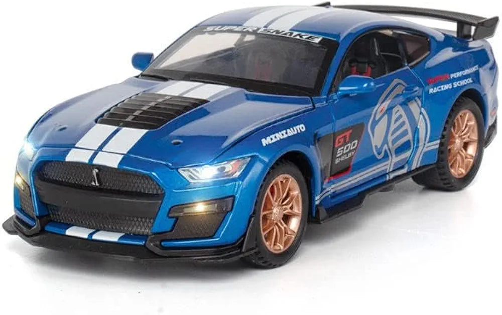 Buy Exclusive Alloy Metal Pull Back Die-cast Car Model with Sound Light Mini Auto Toy for Kids Metal Model Toy Car with Sound and Light [New Model] (1.32 Scale Mustang Shelby GT500-BLUE) | sams toy World Sam's Toy World  Sams toy world shop in Ahmedabad Gujarat 