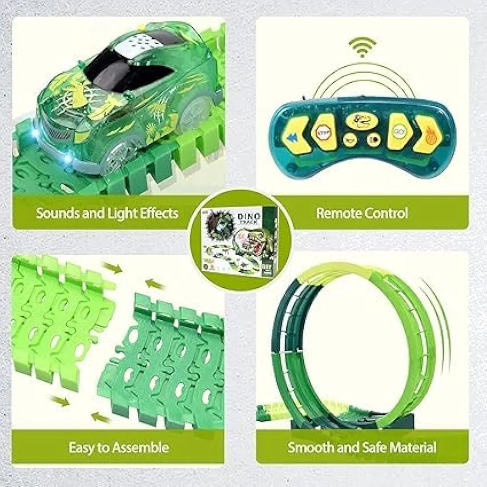 Buy Car Dinosaur with Flexible Tracks, Mini Car Toys for Kids, 2 Dinosaur Toy Figures &  Bridge | Toys for 3 + | sams toy World Sam's Toy World  Sams toy world shop in Ahmedabad Gujarat 