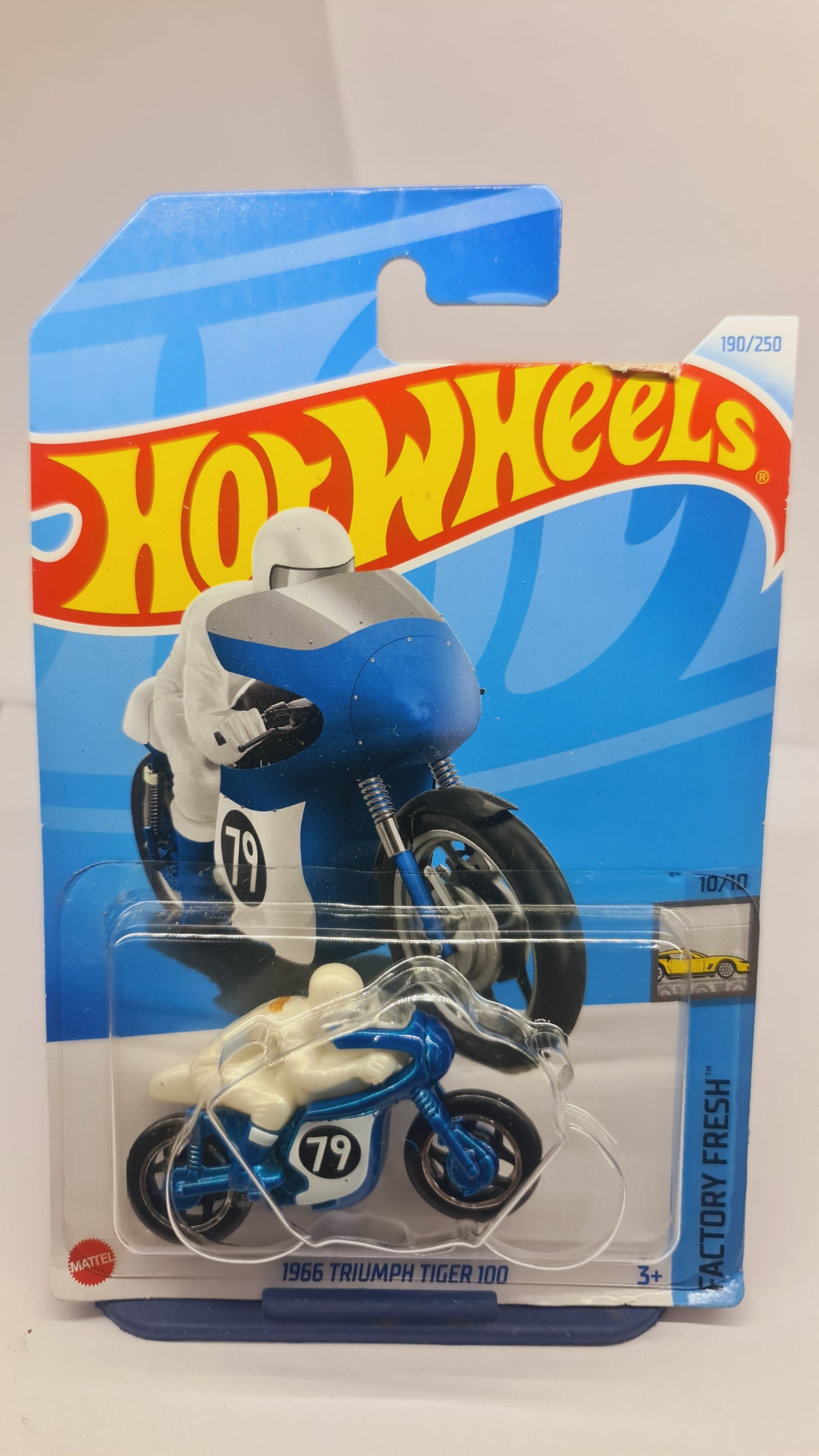 Hot Wheels 1966 Triumph Tiger 100 Blue Bike #190 Mainline 2024 Case Q (In-Stock) New at Sam's Toy World shop