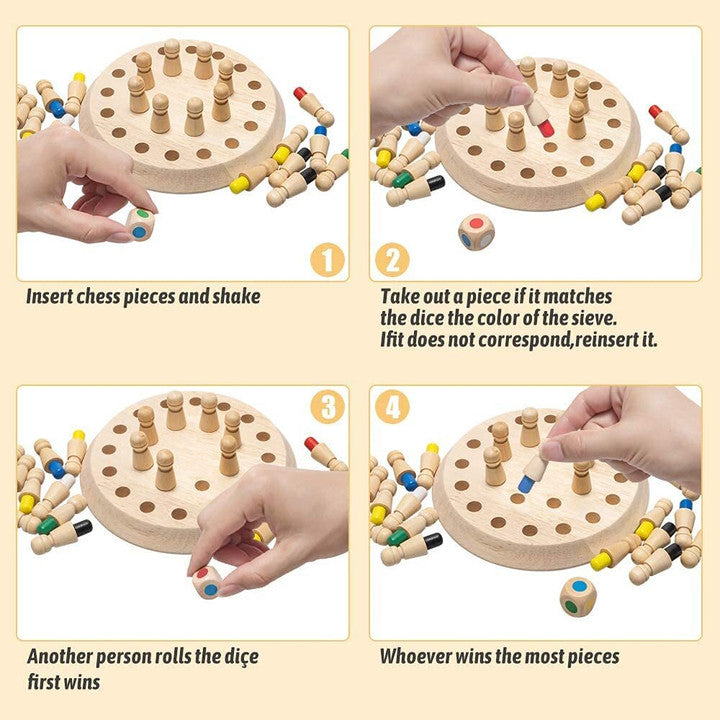 Buy Wooden Memory Match Stick Chess Game | Color Memory Chess, Parent-Child Interaction Toy | Educational Intelligent Logic Game and Brainteaser Toys for Boys and Girls (Chess) Sam's Toy World  Sams toy world shop in Ahmedabad Gujarat 