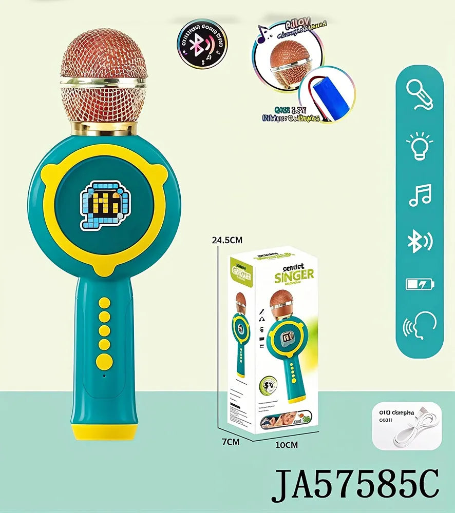 Buy Bluetooth Wireless Karaoke Microphone for Kids – Portable Singing Toy with LED Lights, Voice Changer, Rechargeable Battery, Bluetooth & TF Card Support  | sams toy world Sam's Toy World  Sams toy world shop in Ahmedabad Gujarat 