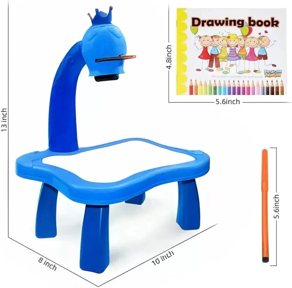 Buy Drawing Projector Painting Desk Table with 3 Patterns -12 Colorful Water Pens with Table Lamp for Better Creativity and Education for Kids (Blue) Sam's Toy World  Sams toy world shop in Ahmedabad Gujarat 