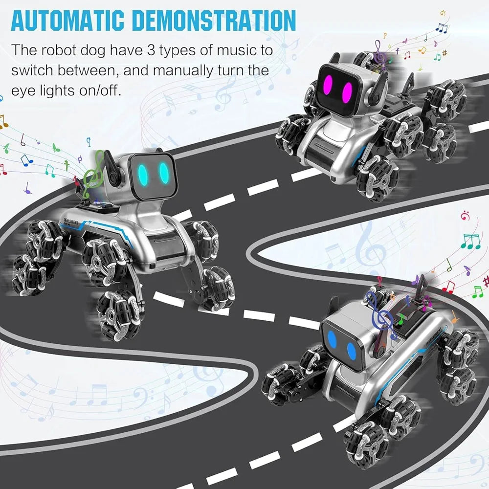 Buy Robot Dog, 2.4Ghz Remote Control Dog Stunt RC Cars with Music & Light, 2 Models RC Robot Dog with Rechargeable Batteries | sams toy world Sam's Toy World  Sams toy world shop in Ahmedabad Gujarat 