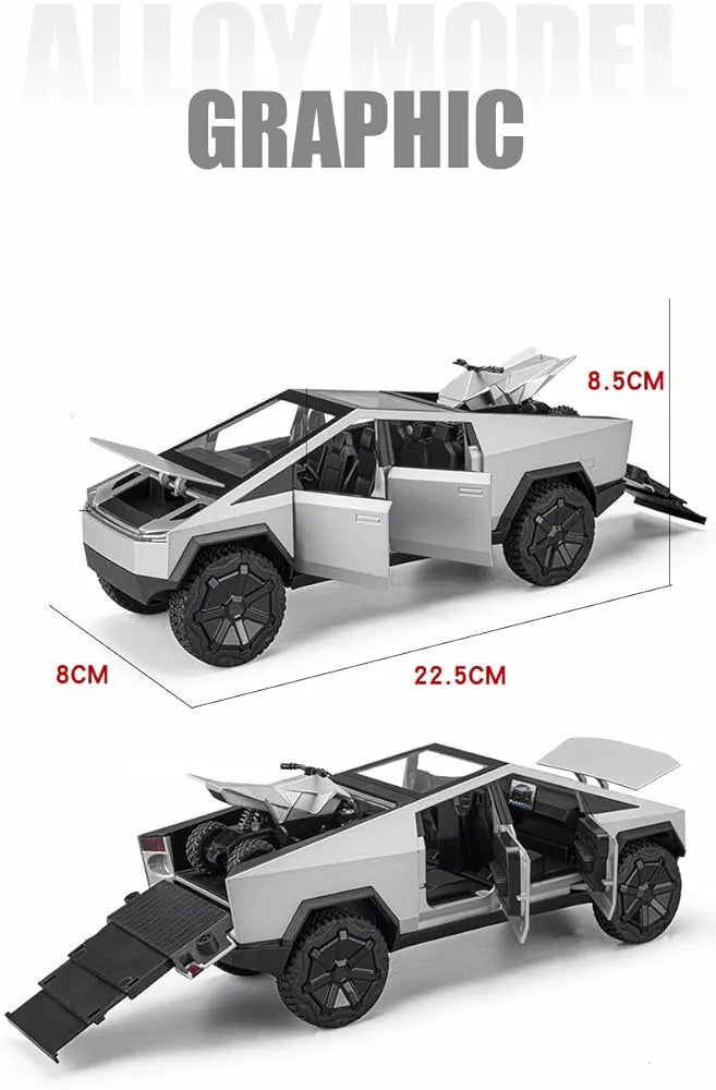 Buy Metal Pull Back Diecast Car 1:24 Big Tesla Cybertruck Pull Back Car Model with Sound Light Sam's Toy World  Sams toy world shop in Ahmedabad Gujarat 