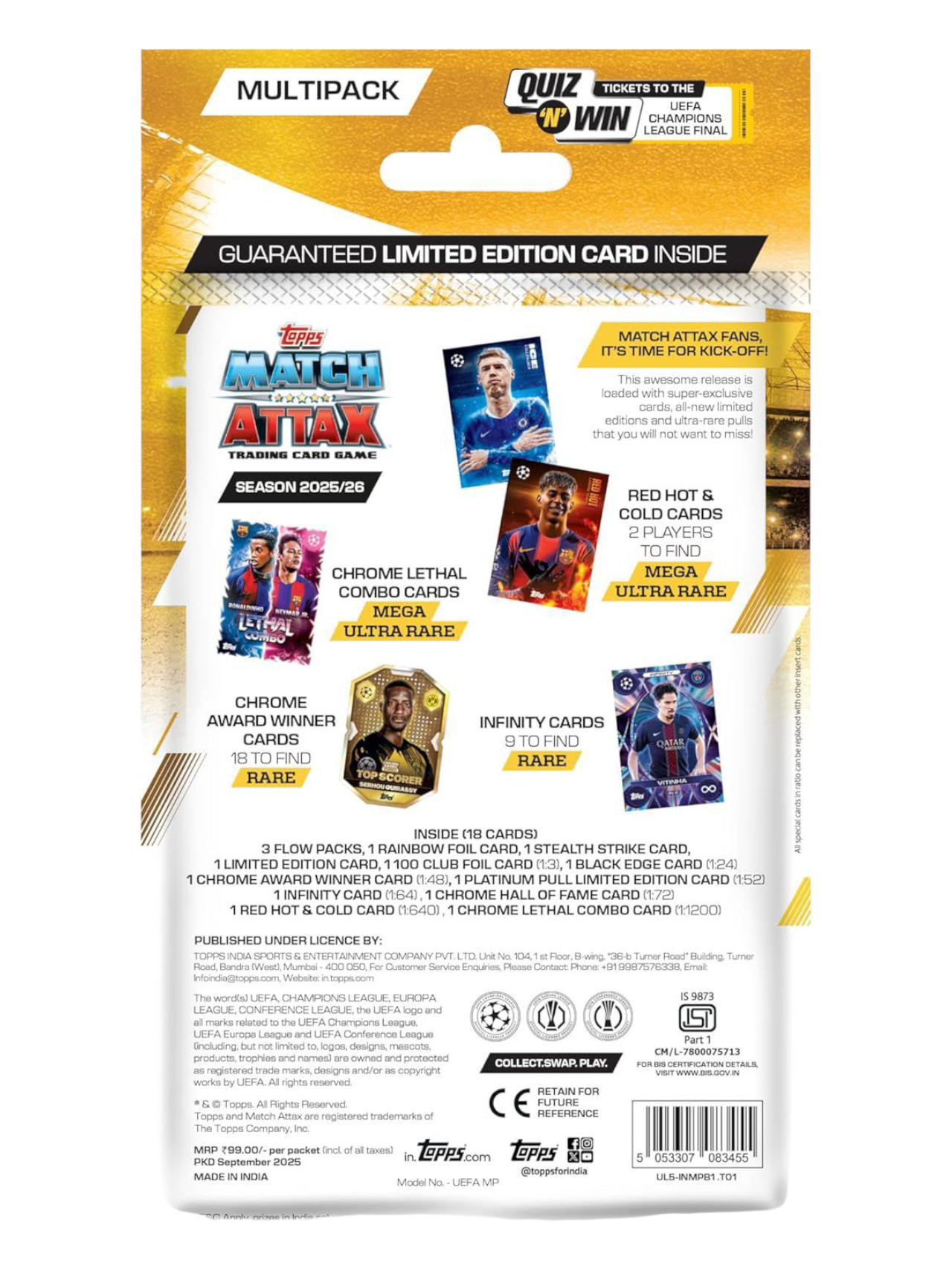 Buy Topps Match Attax 2026 multipack Football Card Sale Sams Toy World | MRP Rs 99 TOPPS Sams toy world shop in Ahmedabad Gujarat 