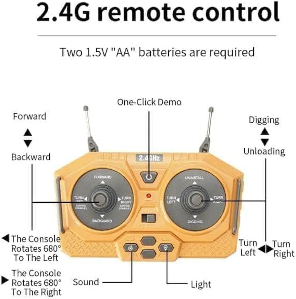 Buy Remote Control Excavator Toy – RC Construction Vehicle with 680° Rotation, Tower Hauler Digger Model for Kids | sams toy world Sam's Toy World  Sams toy world shop in Ahmedabad Gujarat 