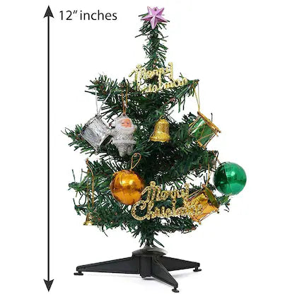 Buy Combo of 1 FT Christmas Tree (Table/Desktop) with 10 pcs Christmas Decorations(Assorted), 1 pc Santa Cap for Kids | sams toy world Sam's Toy World  Sams toy world shop in Ahmedabad Gujarat 
