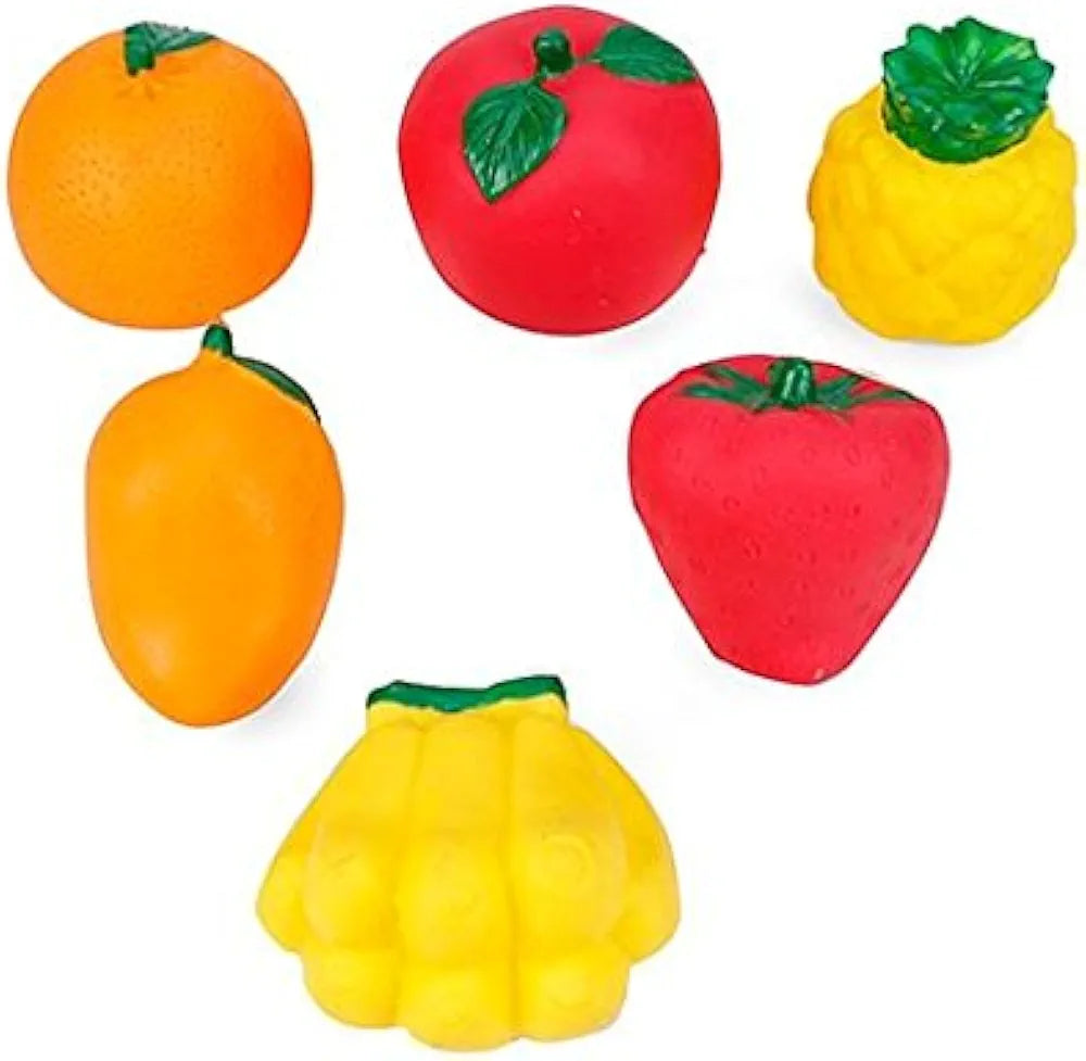 Squeezy Toys Fruit 6 pcs Pack for Infants. The Sweet Musical Sound of The Squeezy Toy Makes Kids Happy and Makes Their Childhood Fun  | Sams toy world