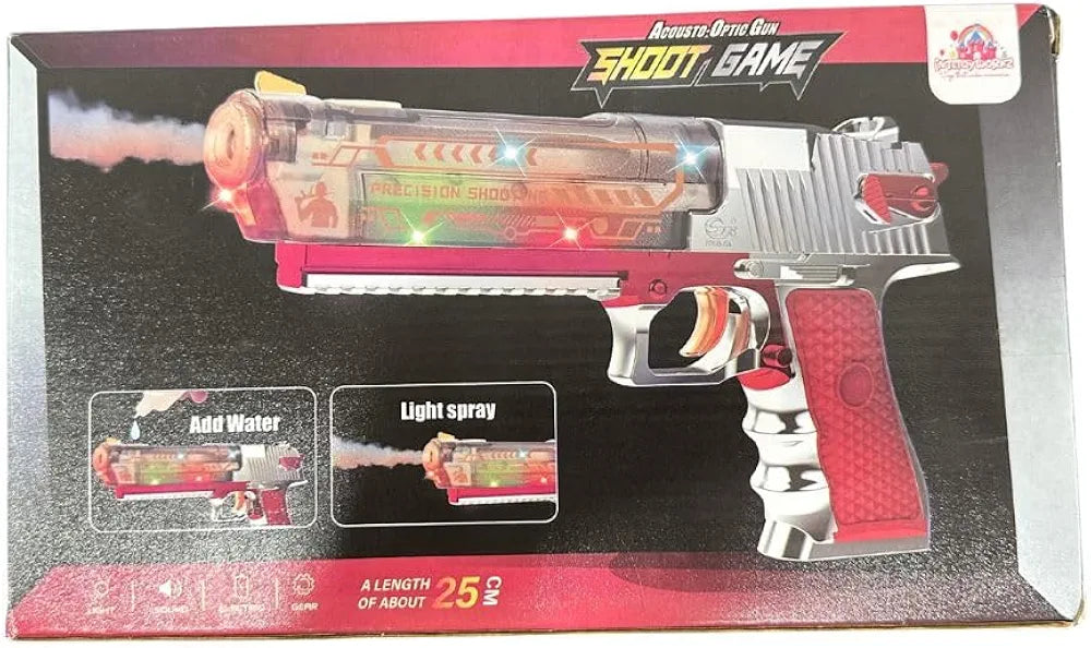 Buy Smoke Gun for Kids with Light, Safe Cool Water Mist, Sound & Vibration, Musical Weapon Gun, Heavy Plastic Material Realistic Metallic Finish with Water Filler, Sam's Toy World  Sams toy world shop in Ahmedabad Gujarat 
