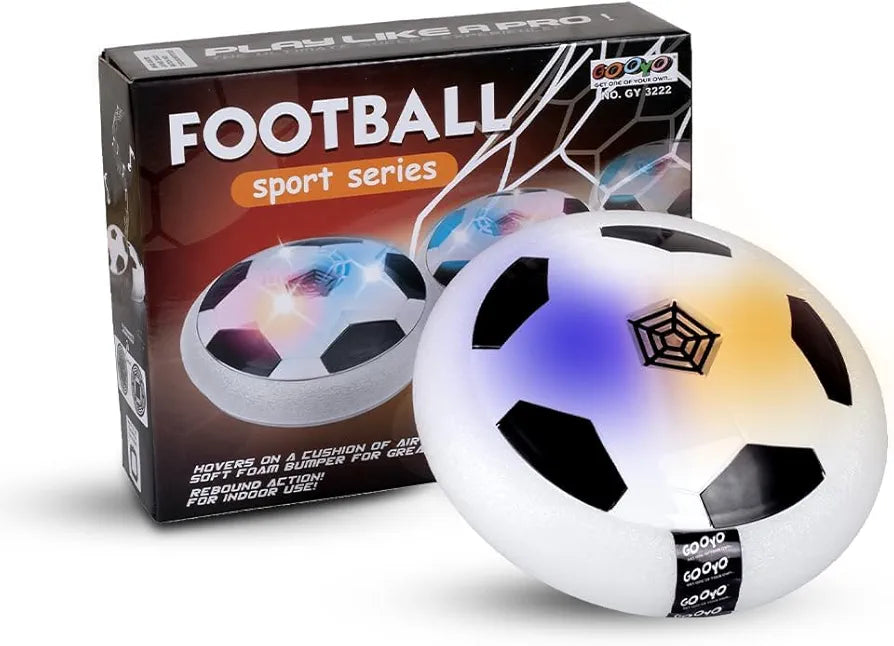 Floating Hover Football with Colorful Flash Light Effect | Indoor & Outdoor Pro Air Football Game for Kids/Girls/Boys/Gifts | White Color| Sams Toy world ahmedabad gujarat