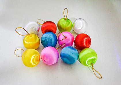 Buy Multicolor Hanging Balls Christmas Tree Ornaments 12 Piece | sams toy world Sam's Toy World  Sams toy world shop in Ahmedabad Gujarat 