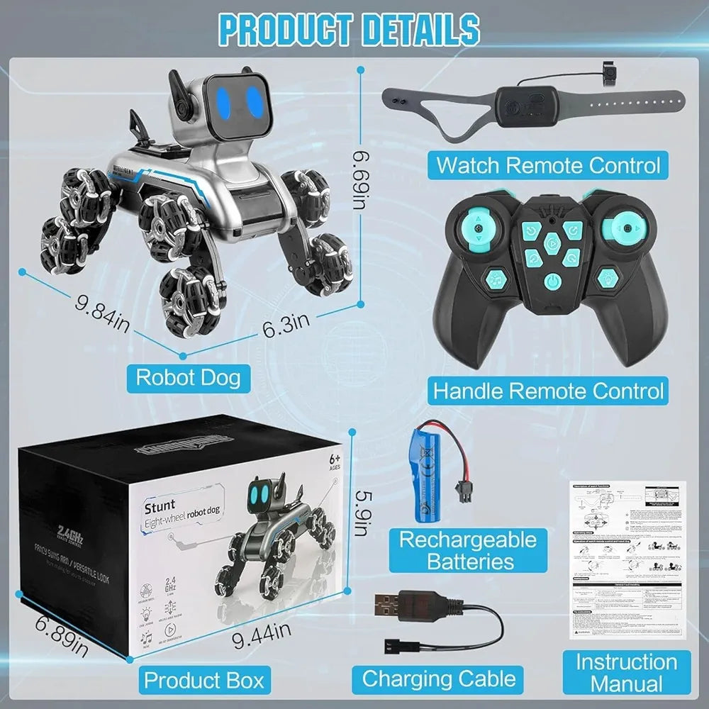 Buy Robot Dog, 2.4Ghz Remote Control Dog Stunt RC Cars with Music & Light, 2 Models RC Robot Dog with Rechargeable Batteries | sams toy world Sam's Toy World  Sams toy world shop in Ahmedabad Gujarat 