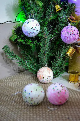 Buy Multicolor Hanging Balls Christmas Tree Ornaments for Xmas Tree Decorations 6 Piece | sams toy world Sam's Toy World Sams toy world shop in Ahmedabad Gujarat