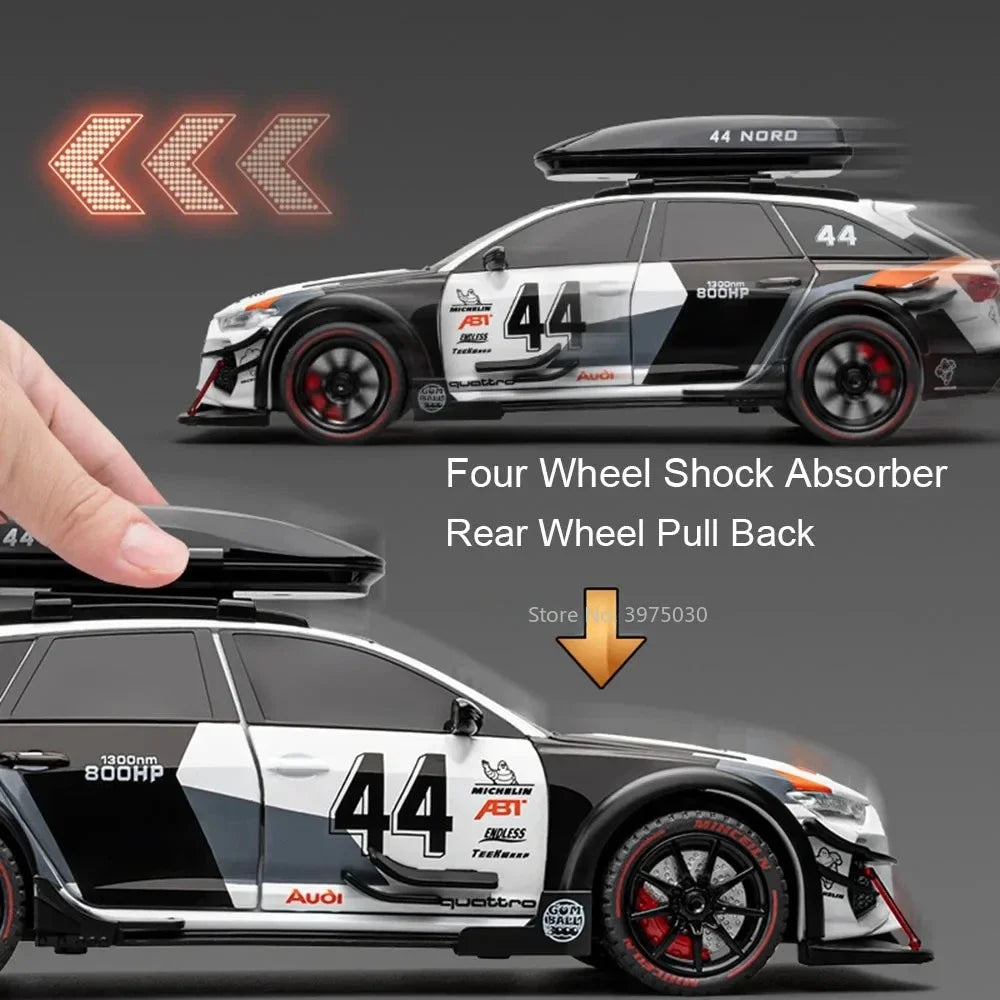 Buy 1:24 Scale Audi RS6 Racing Model Car - LED Lights, Music & Pull-Back Action Sams Toy World samstoy.in Sams toy world shop in Ahmedabad Gujarat 