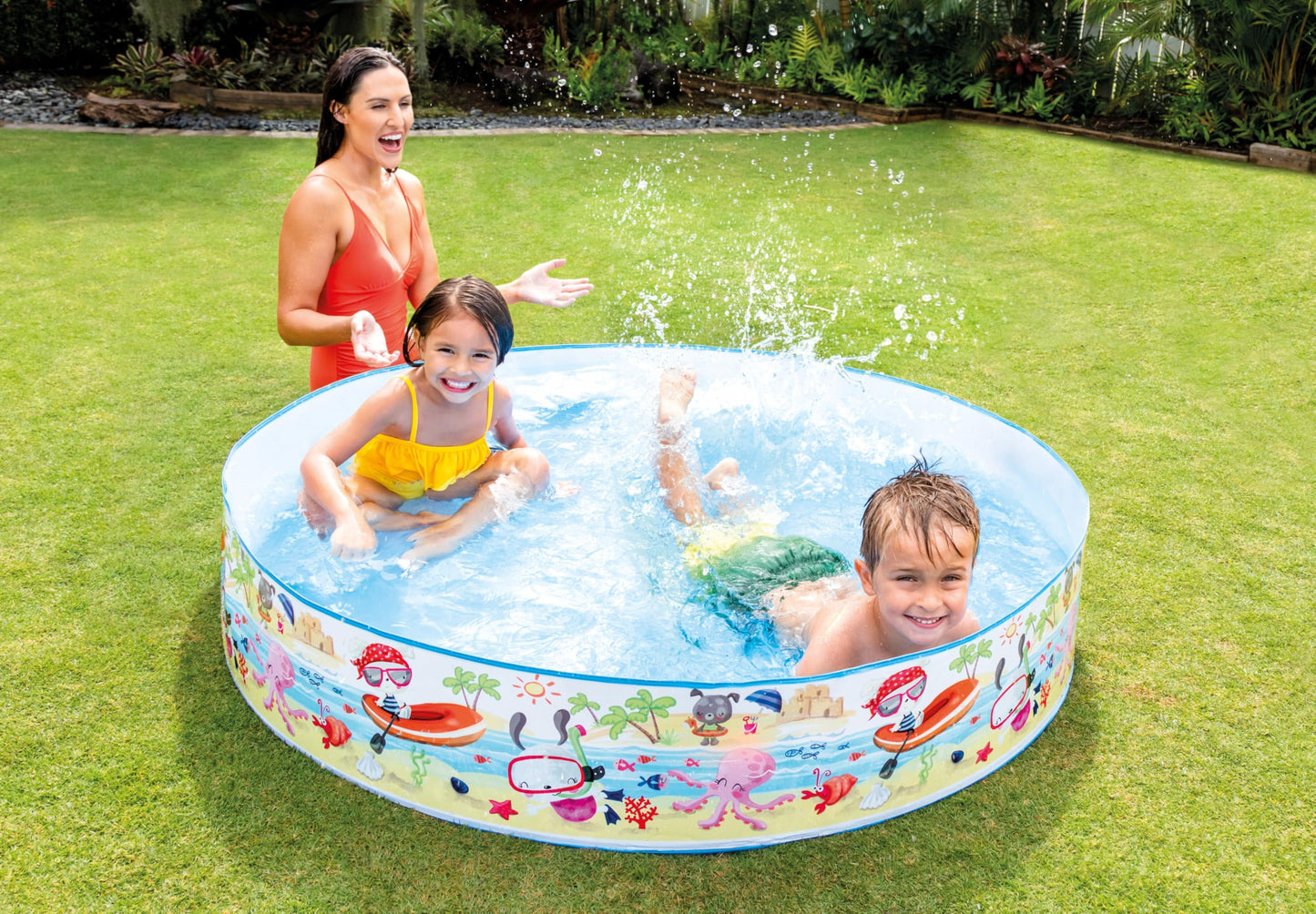 Intex 5 Feet x 18 Inch SnapSet Instant Round Plastic Above Ground Swimming Kiddie Pool | Sam's Toys world Ahmedabad