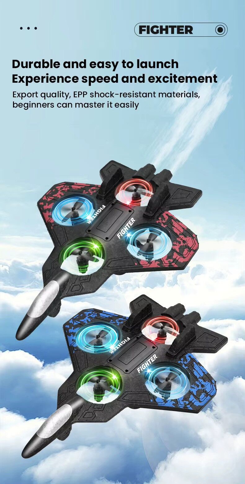 Buy Rc Remote Drone Glider Flying Toy With Light Jet Airplane 2.4G EPP Stunt kids Remote Control Foam Fighter Plane samstoy.in Sams toy world shop in Ahmedabad Gujarat 