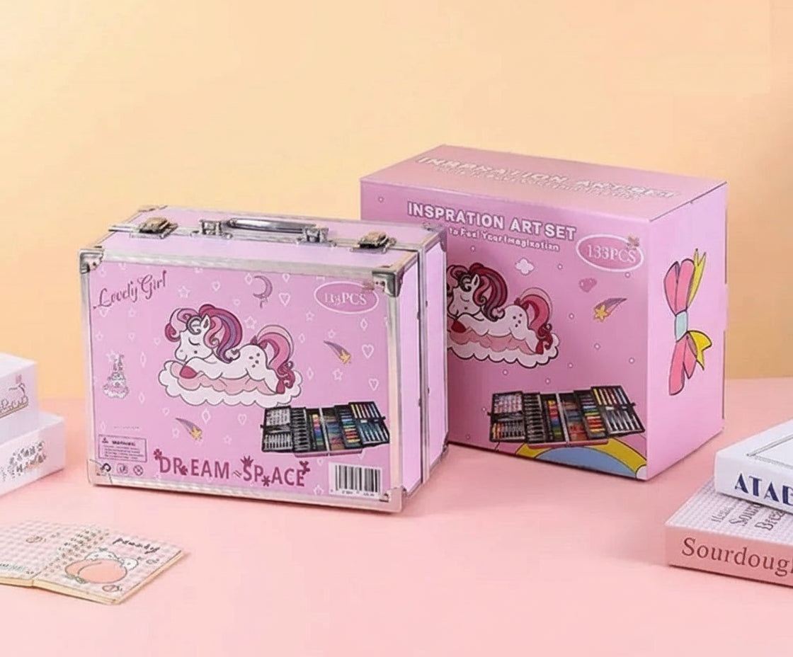 Buy Art Kit For Kids Aluminim Case Box With Drawing Book,Crayons, Oil Pastels, Colored Pencil And 133Pcs Art Set,Gift For Boys and Girls Sam's Toy World  Sams toy world shop in Ahmedabad Gujarat 