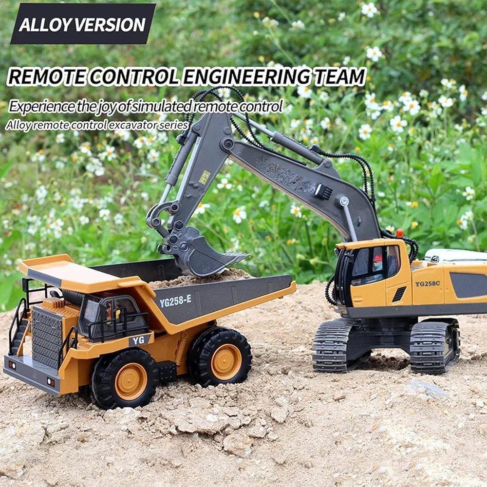 Remote Control Trackhoe Remote Control Excavator Toy – RC Construction Vehicle with 680 ...