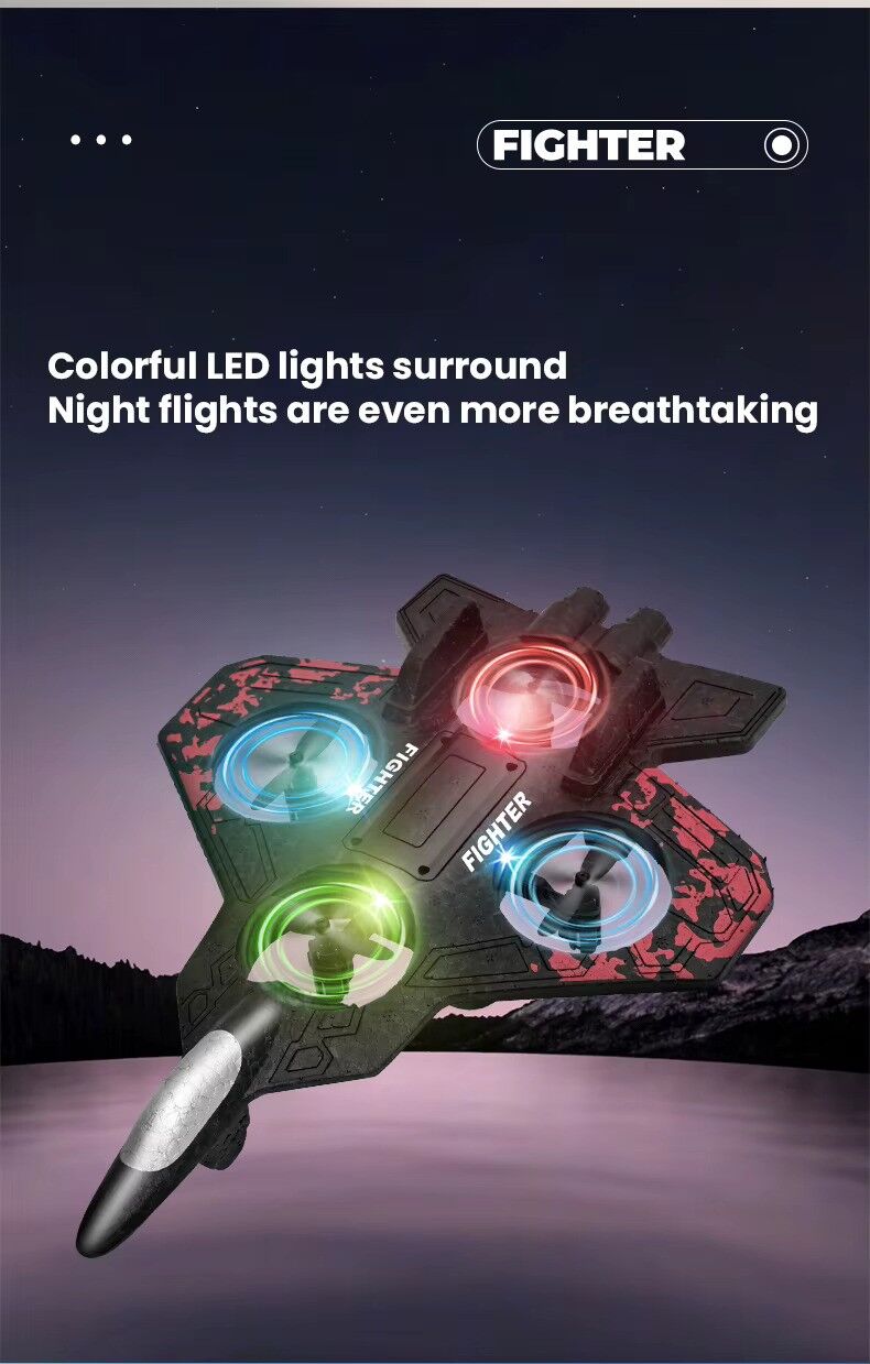 Buy Rc Remote Drone Glider Flying Toy With Light Jet Airplane 2.4G EPP Stunt kids Remote Control Foam Fighter Plane samstoy.in Sams toy world shop in Ahmedabad Gujarat 